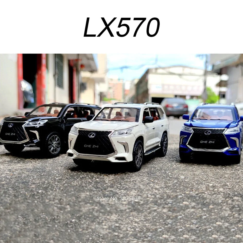 1:24合金ダイキャストLX570 LX600おもちゃの車モデル、6ドア開閉、ライトミュージック、SUV、プルバック式、子供の誕生日プレゼント