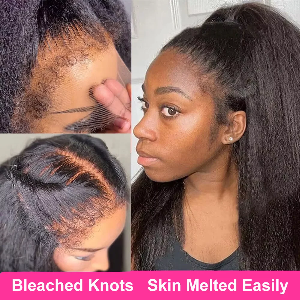 غريب مستقيم 360 شعر مستعار دانتيل كامل شعر الإنسان ياكي HD 360 الدانتيل شعر مستعار أمامي 250 الكثافة غلويليس شعر مستعار شعر الإنسان 34 38 بوصة للنساء