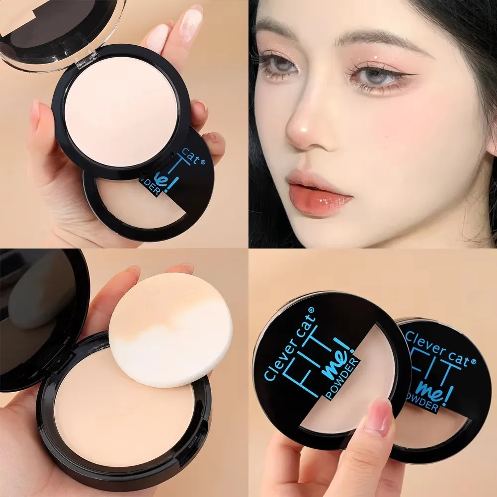 

2 Colors Oil Control Makeup Powder Face Brightening Press Powder Nature Light Breathable Waterproof Lasting Setting Loose Powder