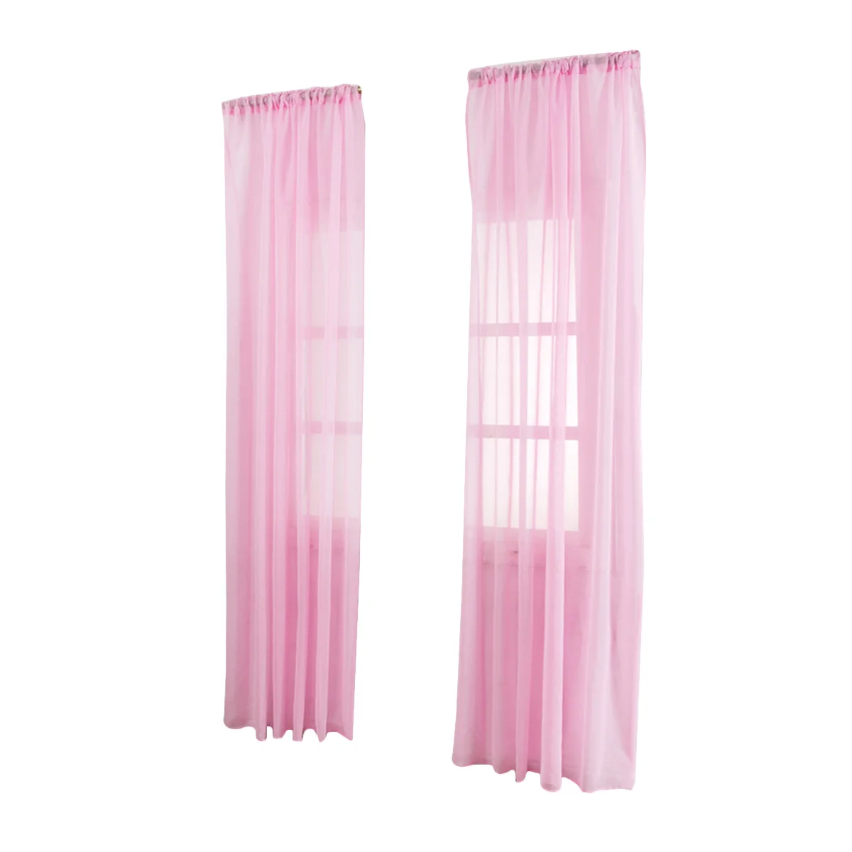 

Cotton and Linen Shiner Window Voile Curtains Fine Texture Curtain for Bedroom Living Room - 100X200cm(Pink)