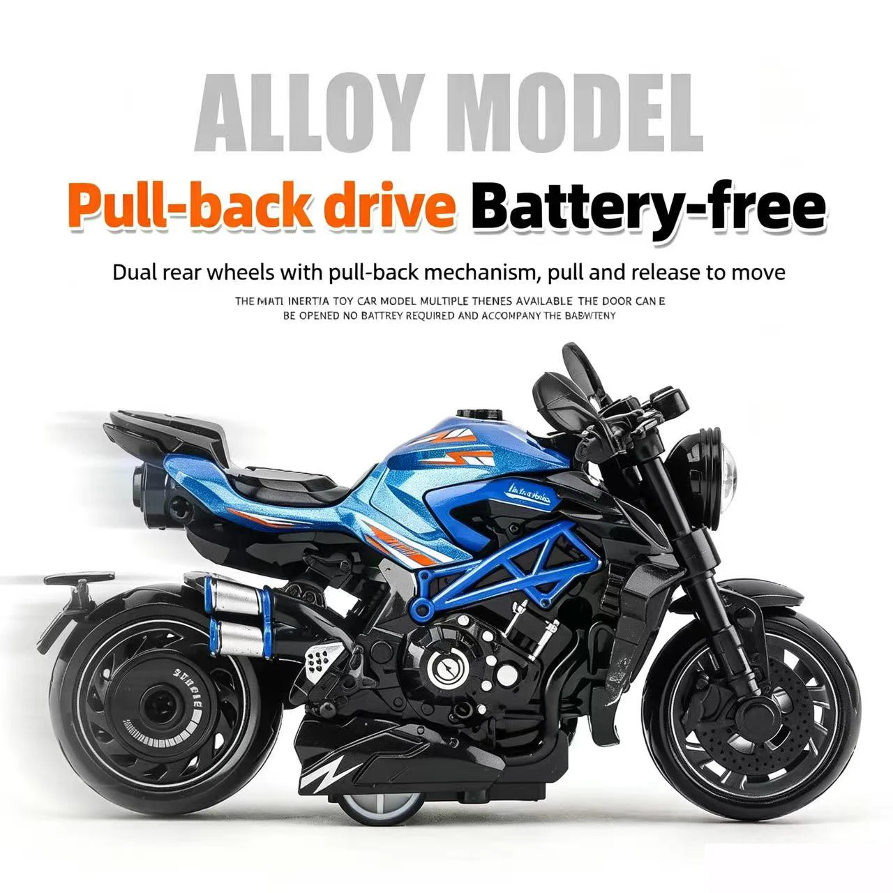 Cast Simulation Alloy Toy Motorcycle Pull-Back Drive Collectible Miniature Bike Model for Kids