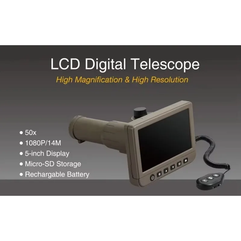 베스트셀러 5.0 인치 IPS LCD 디지털 망원경 50X 1080P 비디오 사진 단안경 레코더 조류 축구 사냥 Con 시청