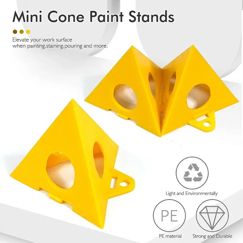 50pcs Pyramid Triangular Spray Painting Wood Board Support Frame Footing Plastic Conical Woodworking Oil