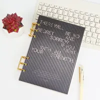 A5 A6 Frosting  Thick line Acrylic Loose Leaf Binder Cover DIY Account Book Journal Planner Office Stationery Supplies 2