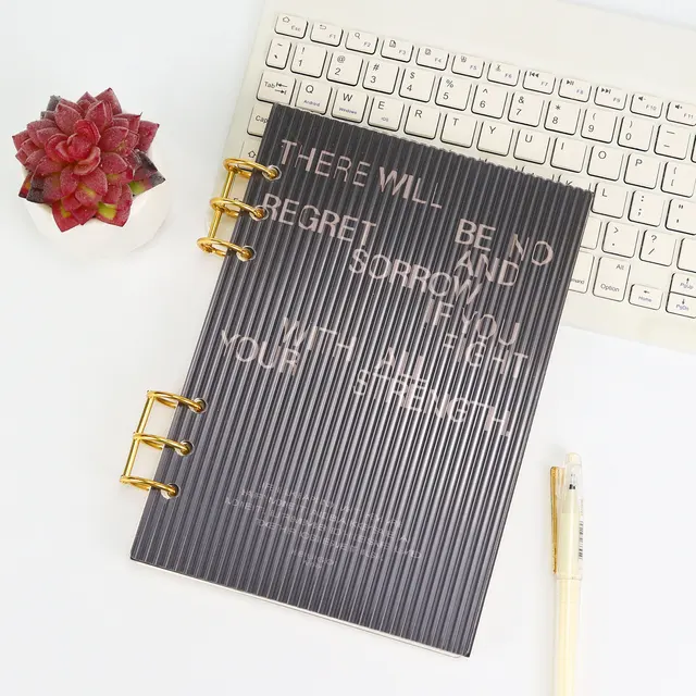 A5 A6 Frosting  Thick line Acrylic Loose Leaf Binder Cover DIY Account Book Journal Planner Office Stationery Supplies 2