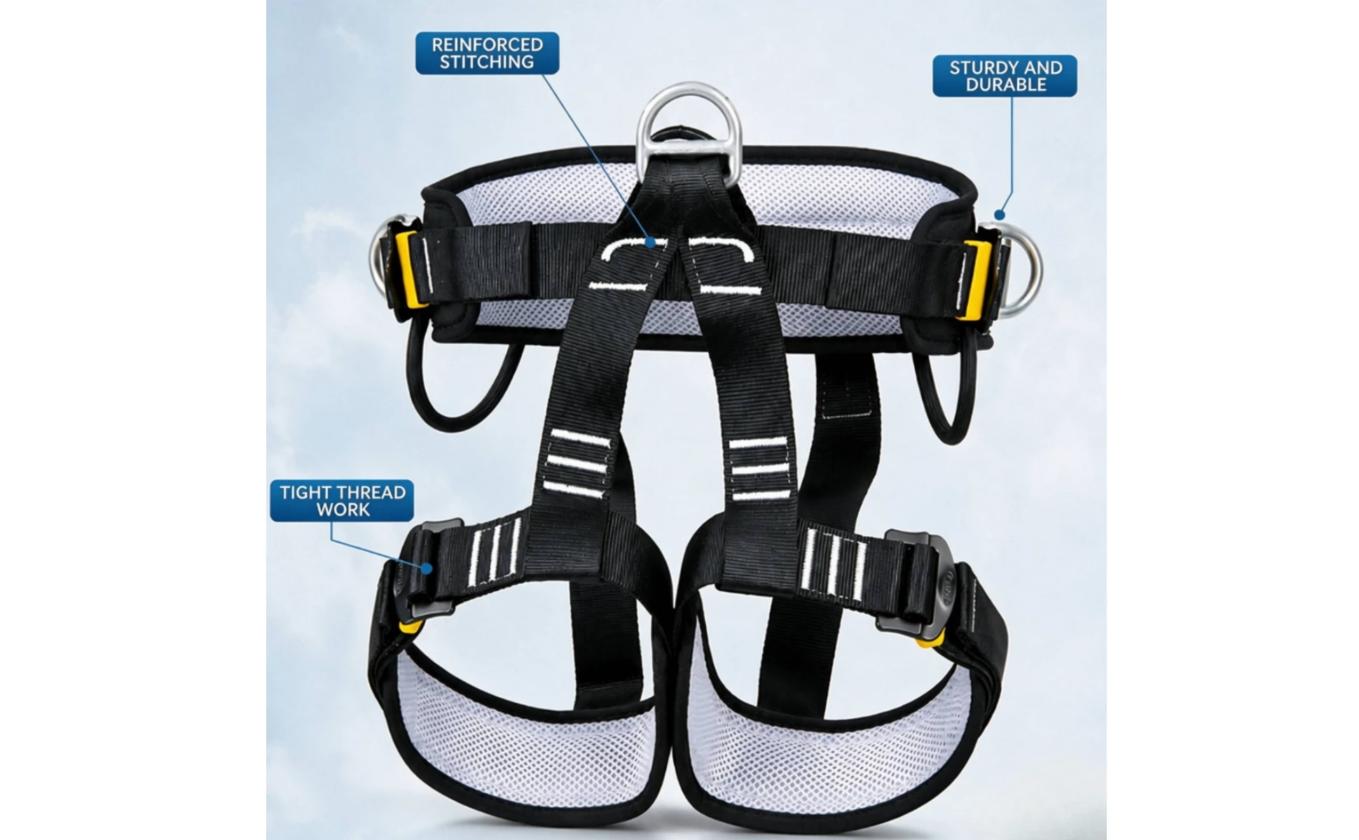 Full-Body Safety Harness Ventilated Harness with Mesh Padding Comfortable Heavy-Duty for Workers, Fall Protection, Climbing