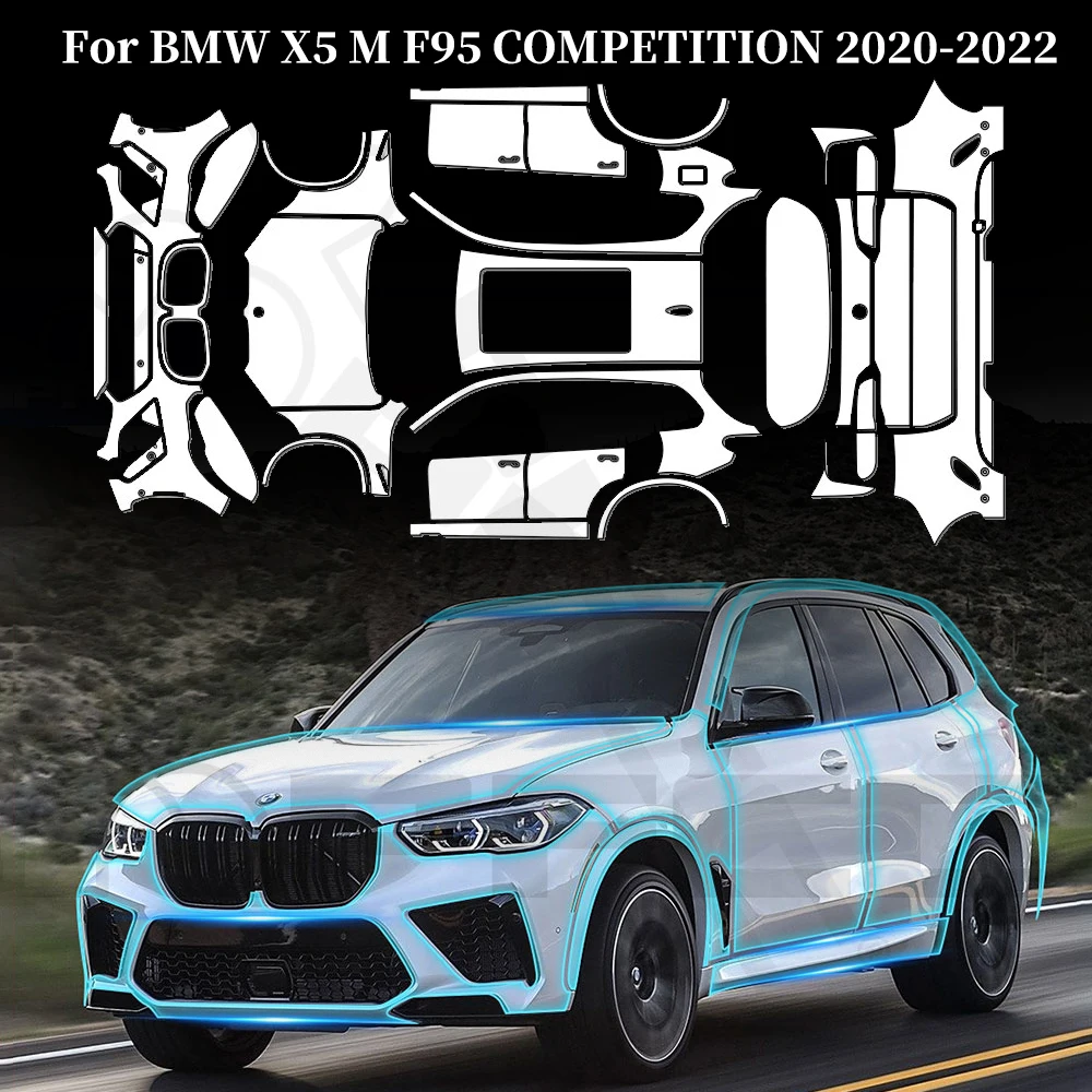 

For BMW X5 M F95 COMPETITION 2020-2022 Anti-Scratch TPU Paint Protection Film Pre-Cut PPF Car Body Clear Bra Resistant Invisible