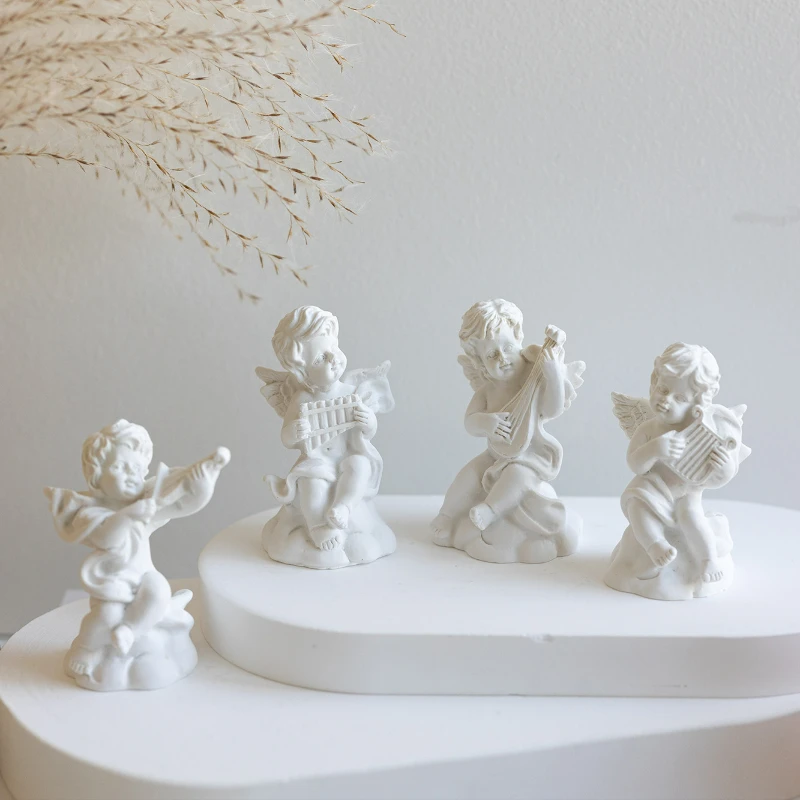 INS Cherub Resina Ornamentos Pose Bonito Mini Foto Props Auxiliar Em Posando Decorativa