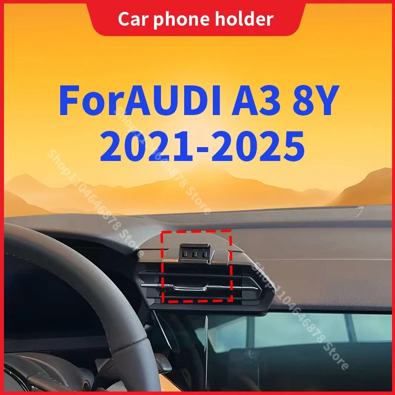 

For AUDI A3 8Y 2021 2022 2023 2024 2025 Car Phone Holder Special Fixed Bracket Base Wireless Charging Interior Accessories