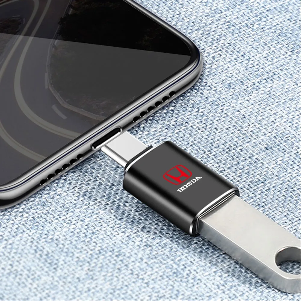 1Pcs USB To Type-C OTG Adapter USB Female Converter Phone Charger For Honda Mugen Power Accord Civic Vezel CRV Jazz City HRV view 5