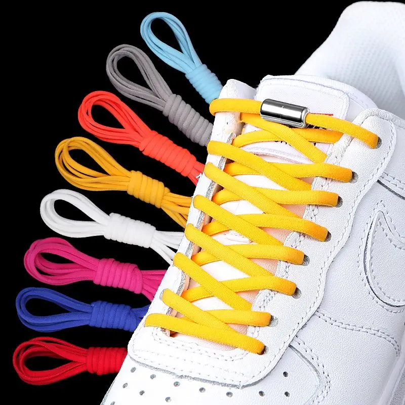 

1/2/4Pairs Elastic No Tie Shoelaces Semicircle Shoe Laces for Kids and Adult Sneakers Shoelace Quick Lazy Metal Lock Laces