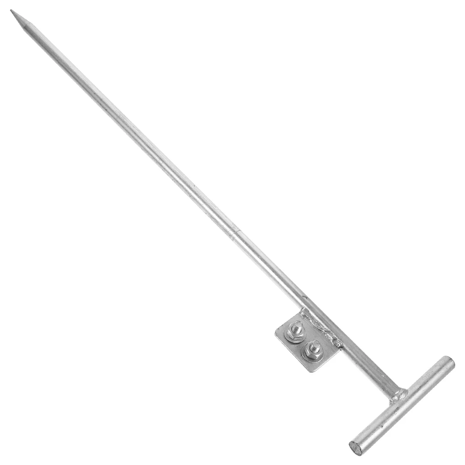 Ground Rod 4Ft 8Mm Galvanized Steel Metal Grounding Stake For Outdoor Electric Fence Antenna Ground Wire Connection