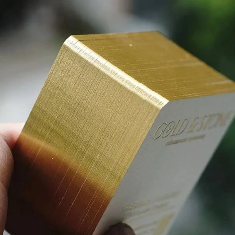 Customisable Colored Holographic Rainbow Gold Edge Business Card with Foil Logo Visiting Card in Cardboard Material - Image 4