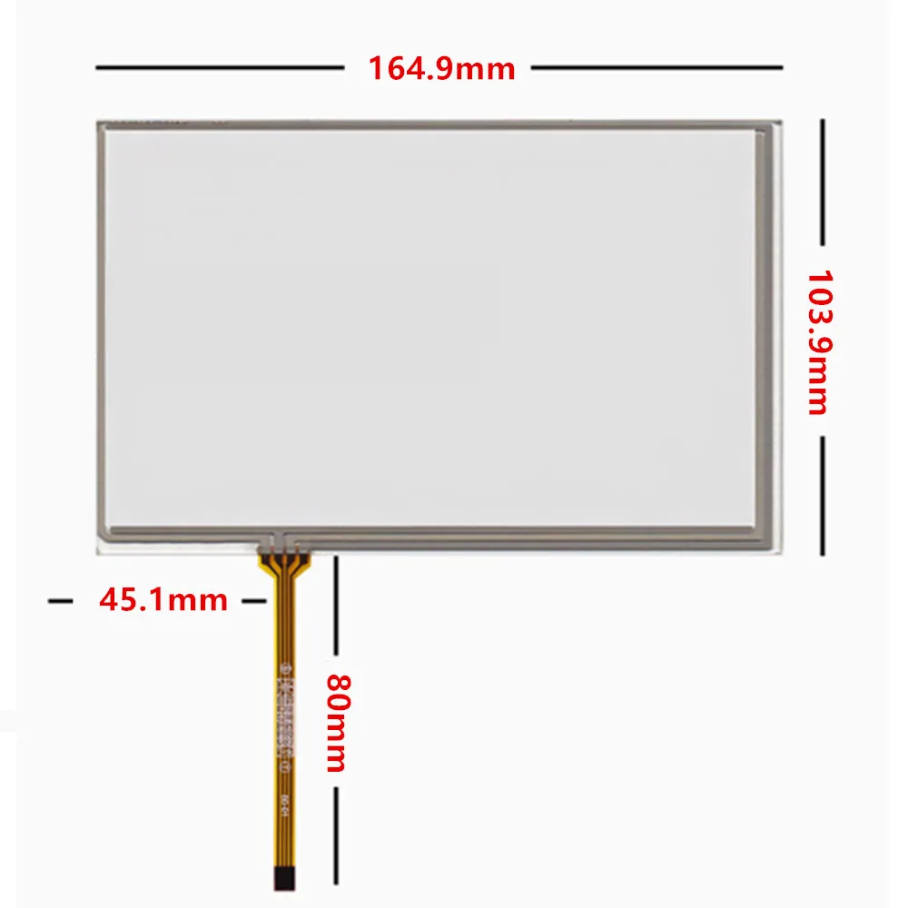

7.1-inch 165mm*104mm 4pin Resistive touch screen handwriting touch screen glass panel applicable model AT070TN83 V.1 AT070TN84
