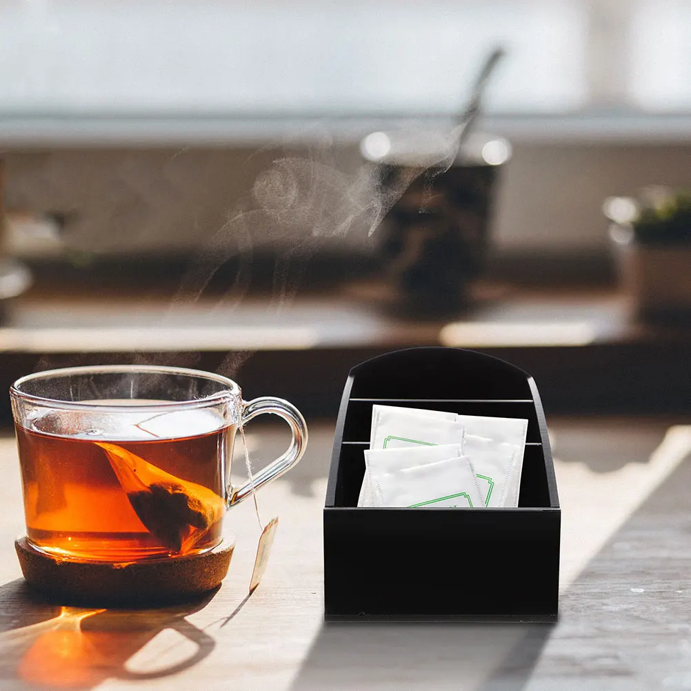 

2pcs Coffee Organizer Station Storage Box For Tea Bags Sugar Packets Desktop Counter Coffee Bar Accessories Acrylic
