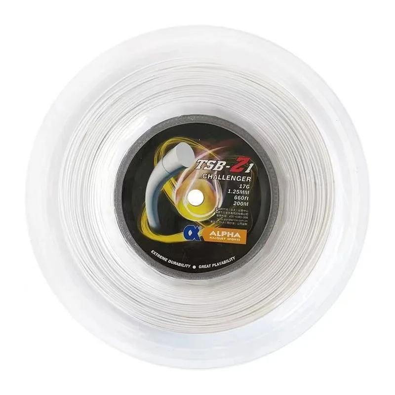 Alpha Tennis Racket String 200m Reels Polyester 1.25mm Rounds Durable String Tennis Net Accessories