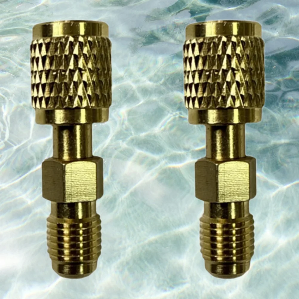 

2PCS Refrigerant Tank Adapter Refrigerant Hose Adapter Reverse Thread Fitting 1/4 Inch Connector For HVAC Charging Split Air