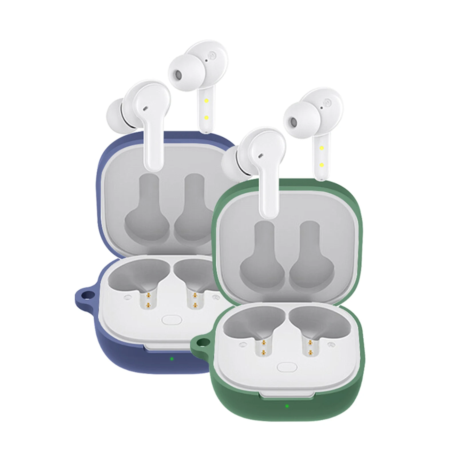 Ốp Tai Nghe Nhét Tai Ốp Lưng Bảo Vệ Cho QCY T13 Tai Nghe Chống Sốc Da Vỏ Sạc Hộp Dành Cho QCYT13 Phụ Kiện Có Móc Treo