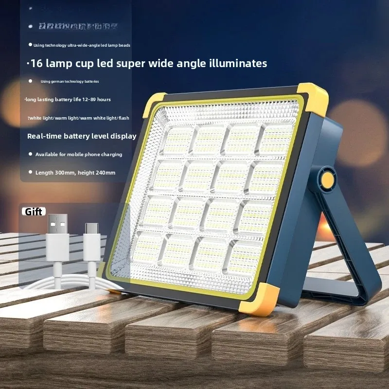 Illuminazione ricaricabile, luci da bancarella, lampadine solari da campeggio all'aperto