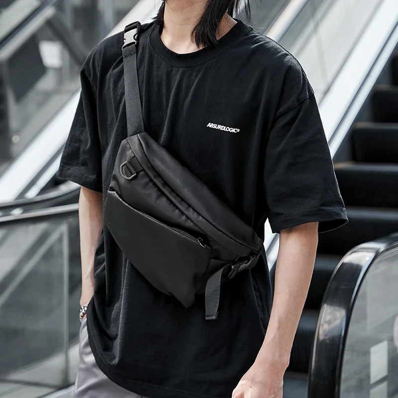

New Oxford Waterproof Small Zipper Crobody Bag 7.9 Inch Flat Causal Shool Sling Shoulder Bag With Back Anti-theft Zipper Pocket