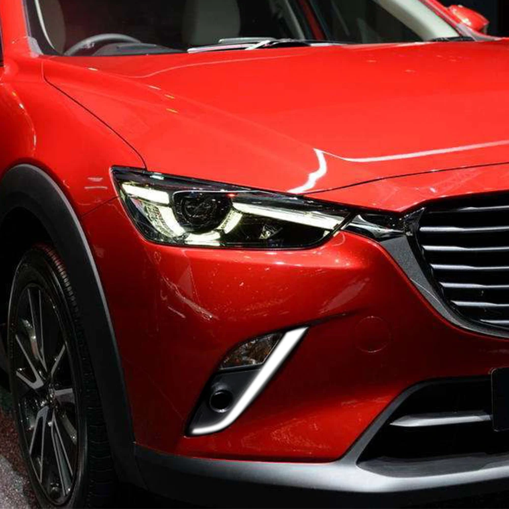 For Mazda CX-3 CX3 2015 2016 2017 2018 2019 2020 1Pair Car DRL LED Daytime Running Light with Yellow Turn Signal Function view 3