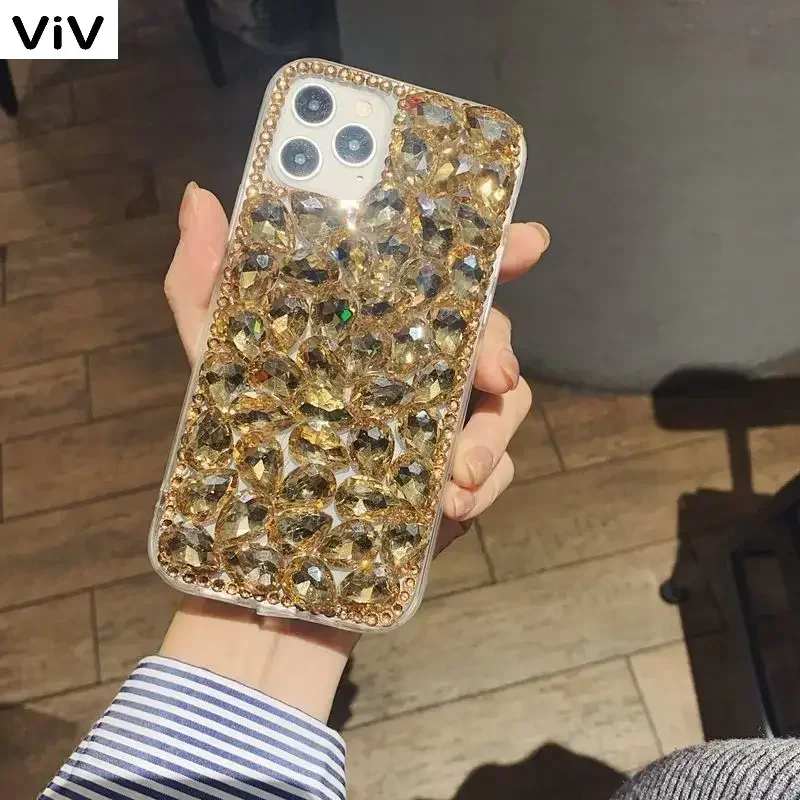 Bling Stone Phone Case For Motorola G85 G24 G34 G64 Edge 50 Fushion 50 Neo X50 S50 Neo Luxury Diamond Telefon Fundas viv