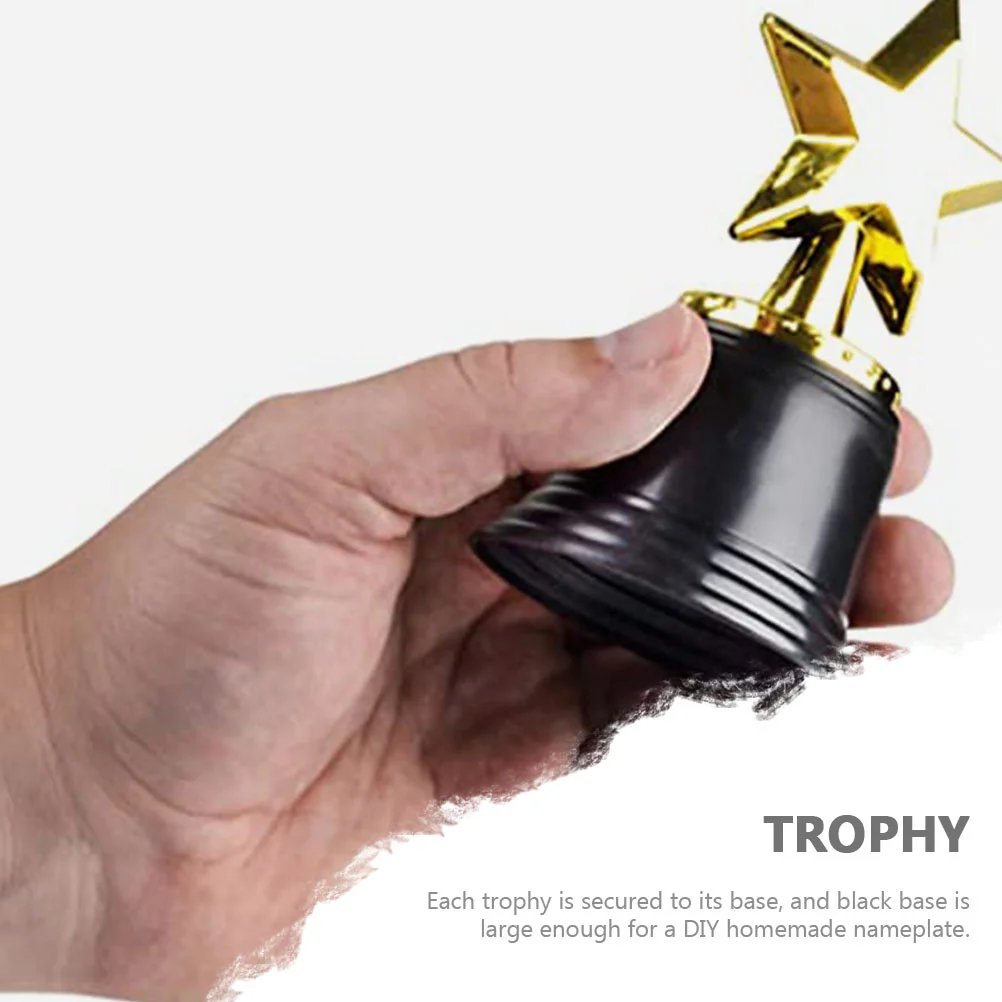 Star Trophy Compact Plastic Prize for Kids, Sports exquis, Accessoires de football délicats, Fournitures de prix, 12 pièces