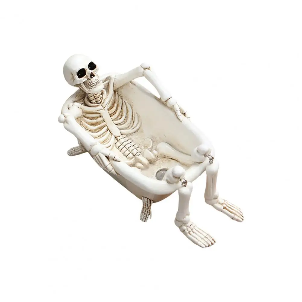 Skeleton Ornament Resin Skeleton Flower Pot Planter Bathtub Container Halloween Desktop Home Garden Decor for Office Mantel