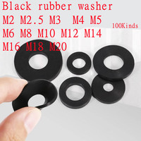 M2 M3-M20 black Silicon Rubber Gasket Oring Seal Pipe Waterproof Flat Soft Washer Oil Resistant Heat Resistance Sealing Ring