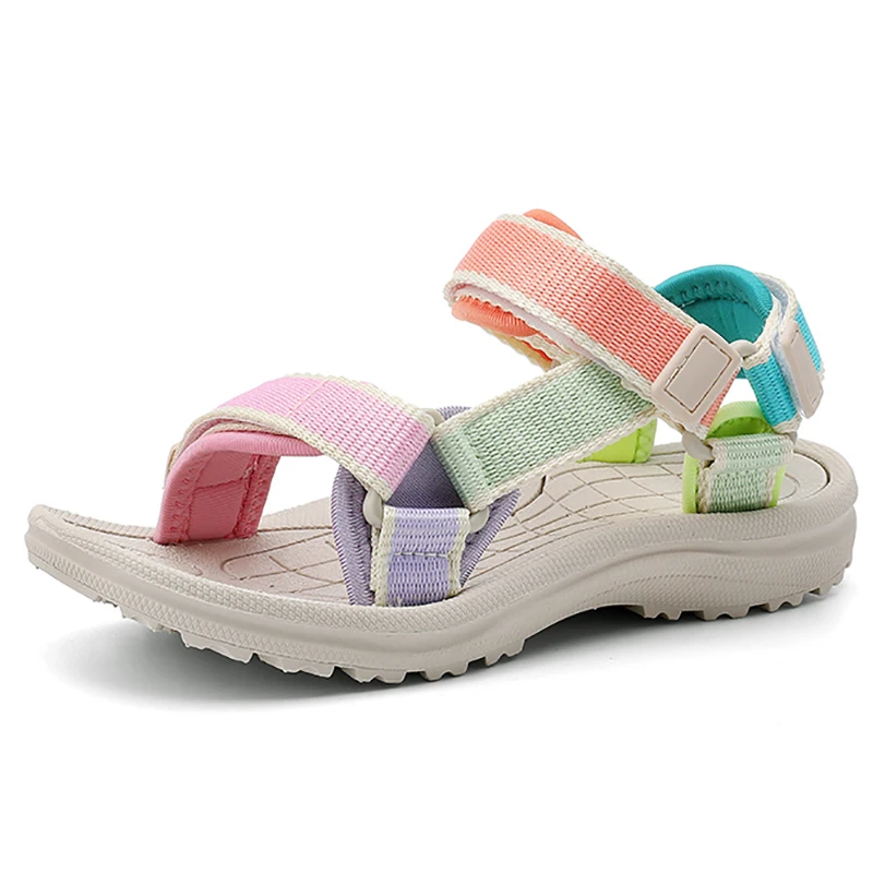 

Летние детские сандалии, милые цветные сандалии для девочек, детская пляжная обувь для воды, детские спортивные нескользящие сандалии с мягкой подошвой