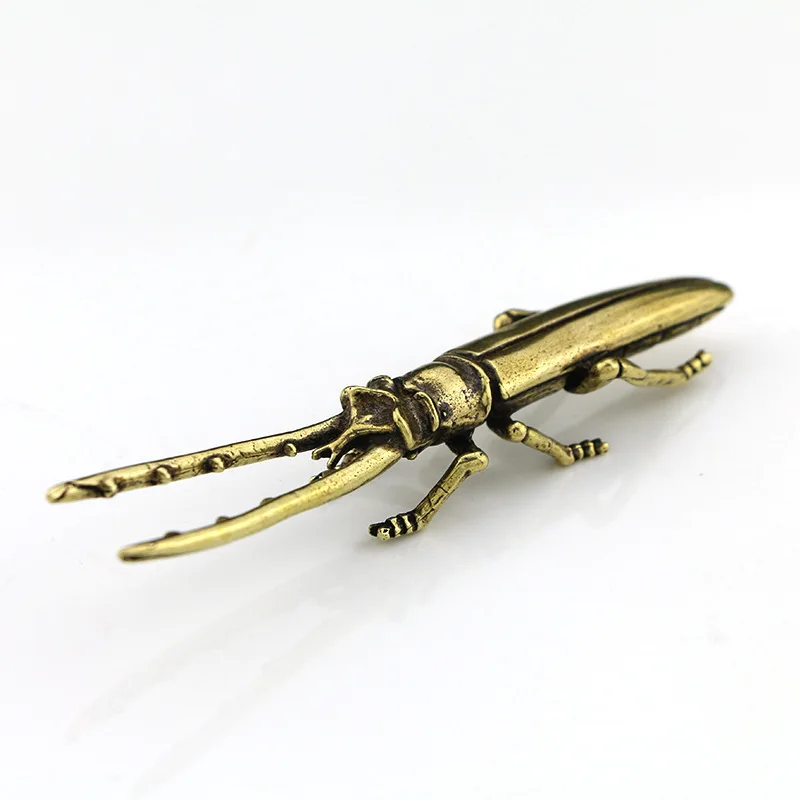 

Antique Bronze Beetles Miniature Figurines Desktop Decorations Pure Brass Insect Tea Pets Ornament Home Decor Accessory