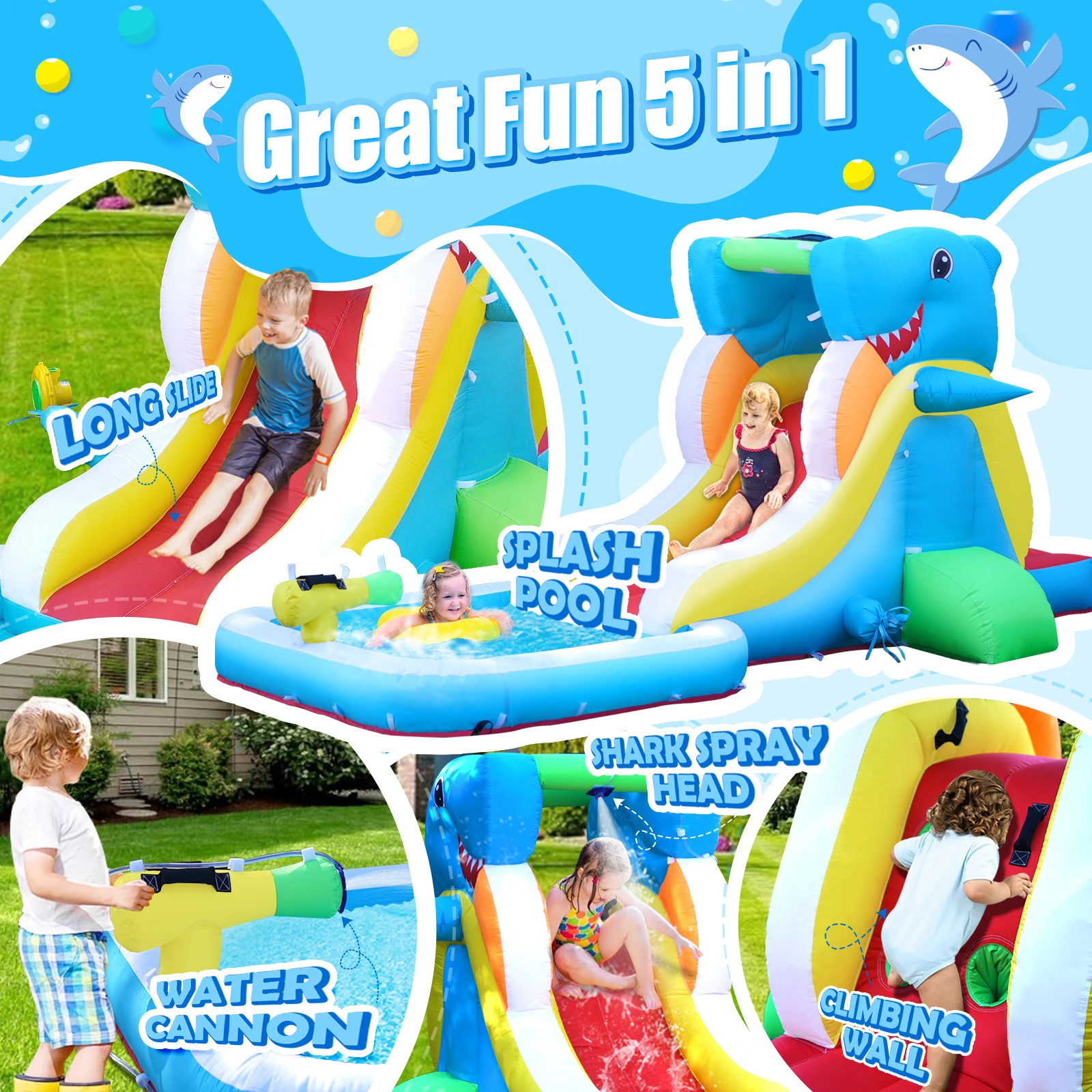 Mini Backyard Home Use Inflatable Water Park Waters Slide pool bounce house