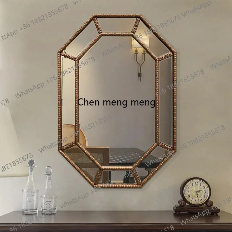 K153 Bedroom retro vanity mirror, bathroom wash, wall-mounted sink, wall-mounted polygonal vanity mirror