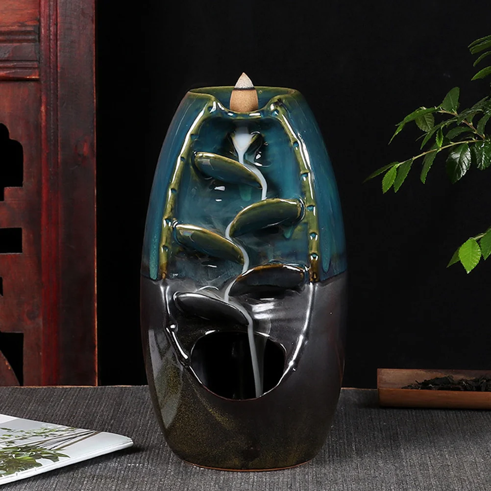 

Ceramic Backflow Incense Burner Handmade Waterfall Incense Holder Home Decor Aromatherapy Ornament Buddhist Supplies Meditation
