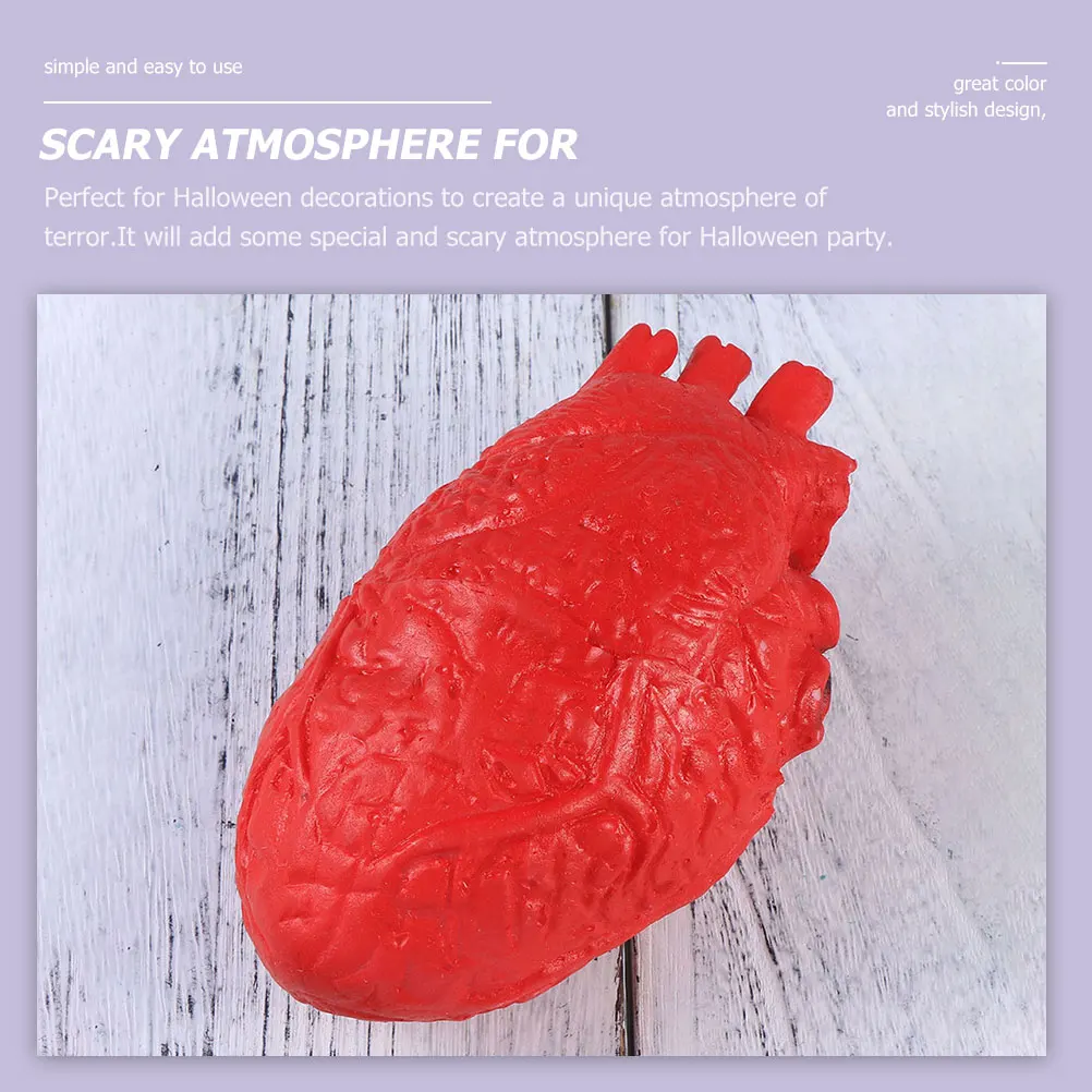 

3pcs Simulated Heart Decorative Supplies for Halloween Horror Party Scary Haunted House Props Lightweight Portable Easy Store
