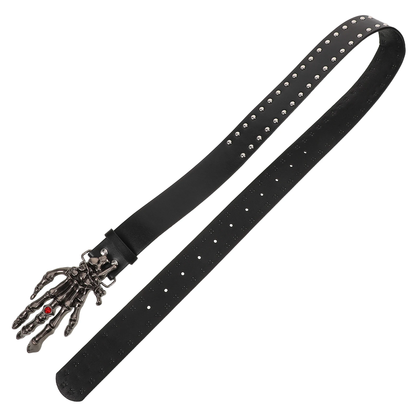 

Studded Pu Belt Punk Rock Rivet Skull Buckle Unisex Waistband For Men Women Festival Streetwear Outfit