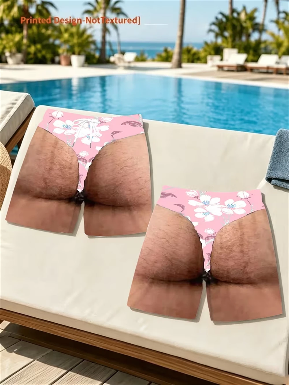 Men Funny 3D Butt Illusion Print Swim Trunks Drawstring QuickDry Board Shorts Novelty Joke Shorts For Bachelor Party Humor Gift