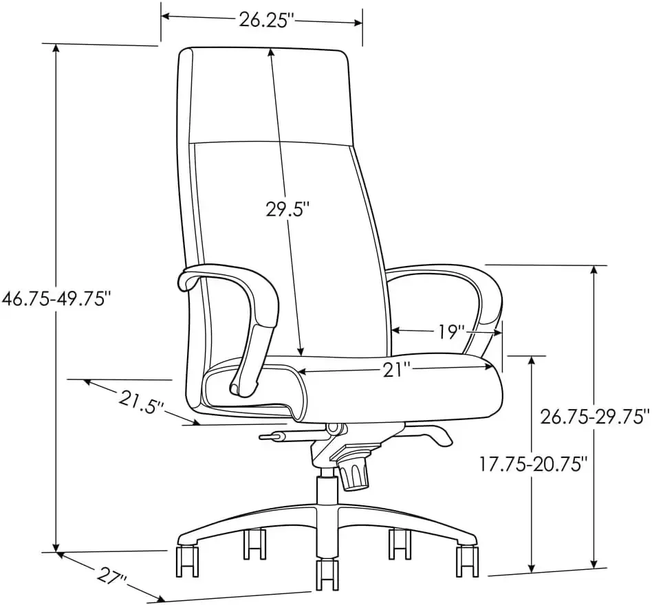 Forbes Genuine Leather Aluminum Base High Back Executive Chair - Tan