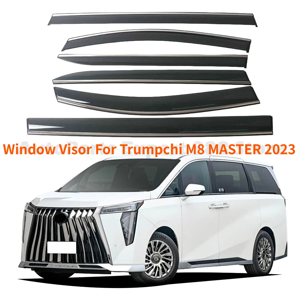 Window Visor Weather Shield For Trumpchi M8 MASTER 2023 Car Accessories Rain Guard Deflector Windshield Rain Eyebrow Awning Trim