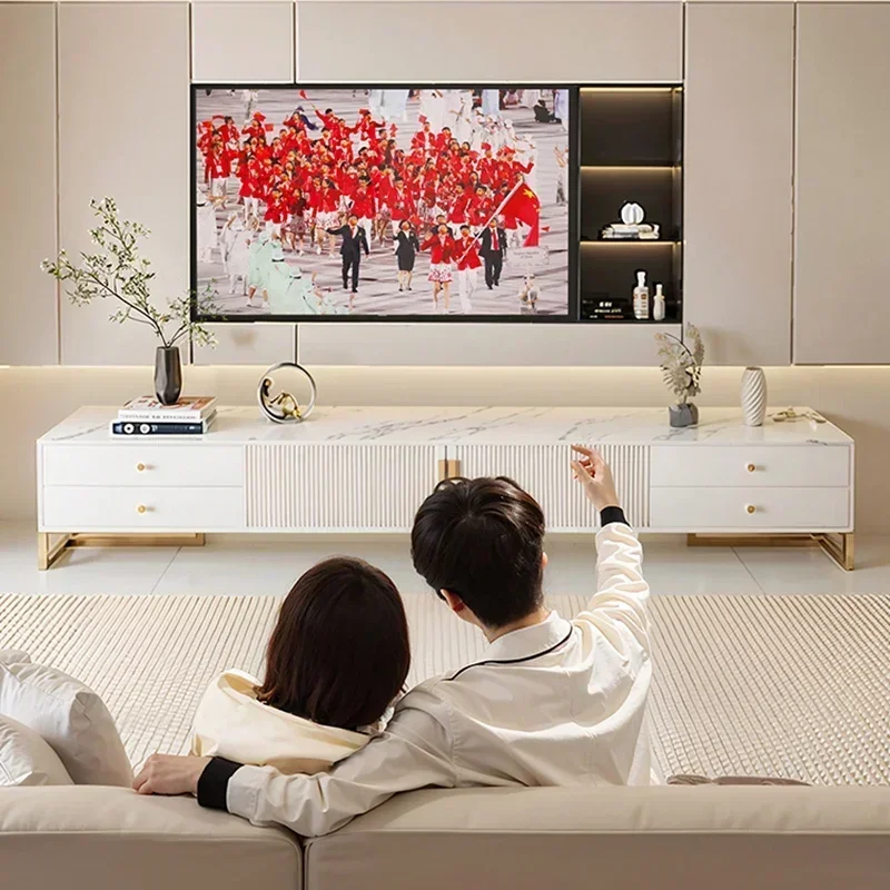 

Напольная полка Подставки для телевизора Белый скандинавский роскошный центральный дисплей Салон Современный модный ТВ-стол Уникальная мебель в китайском стиле Muebles