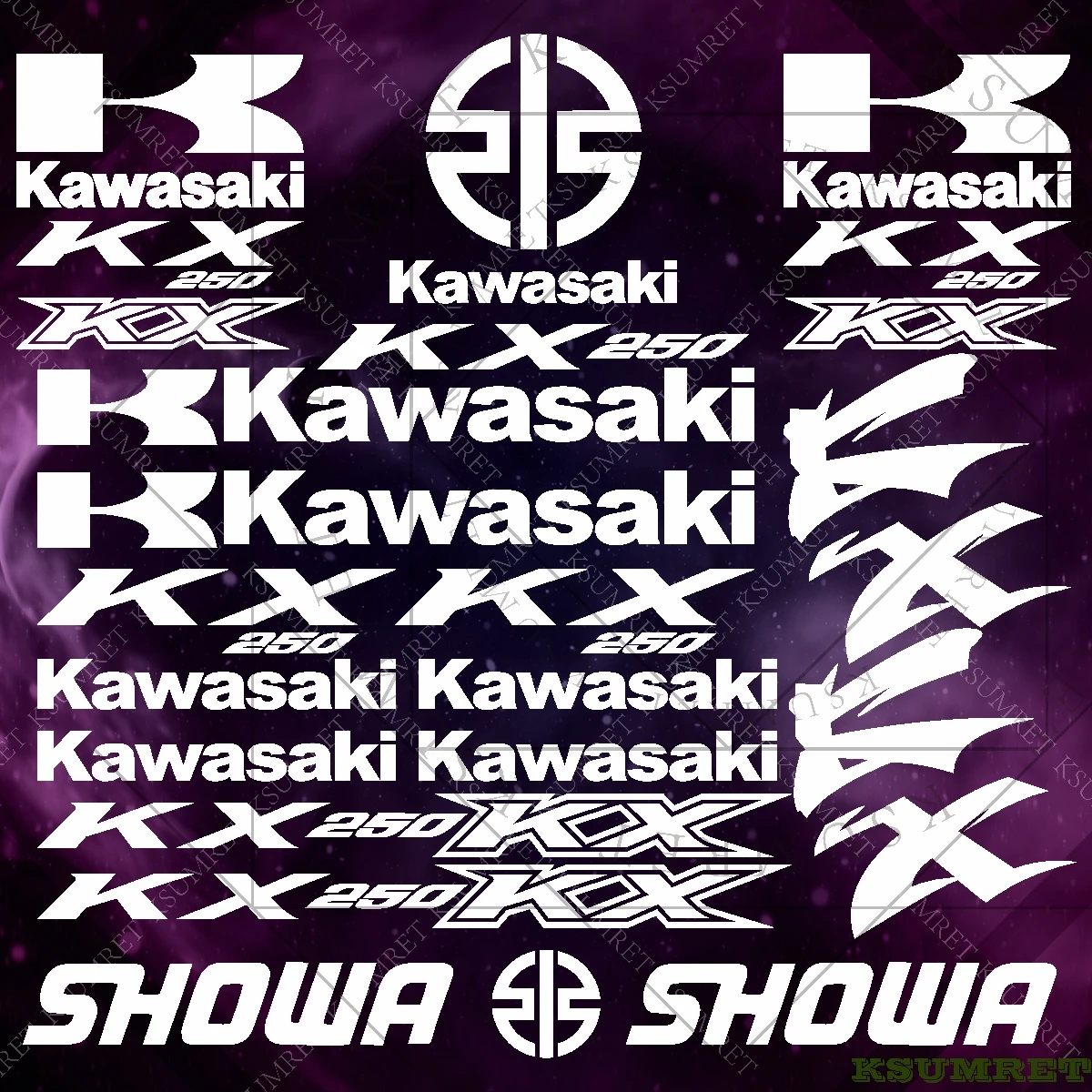 

For Kawasaki KX250 Stickers Motorcycle Stickers 2025 2024 2023 2022 Decal Accessories Tank Logo Kit