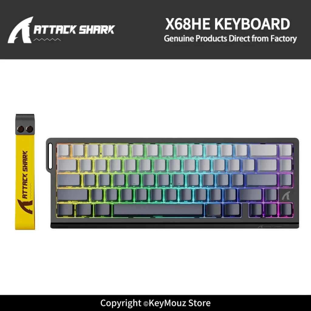 X68 ATTACK SHARK X68HE Magnetic Axis Keyboard Wired Esports 0.01mm RT Accuracy 128K Scan Speed HIFI Sound for Windows/Mac