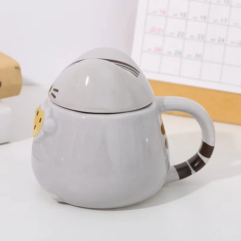 New Cartoon Anime Fat Cat Ceramic Mugs Office Home Water Cup Large Capacity Cup Fat Cat Cups Kid Friend Gift