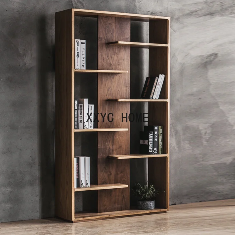 

Nordic Solid Wood Bookcase Cabinet Simple Modern Hallway Retro Locker Home Display Cabinet