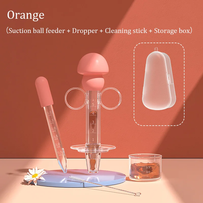 Portable Infant Baby Dropper Type Feeder Safety Anti-Choke Silicone Pp Syringe Type BPA-Free Toddler Medicine Feeder Storage Box