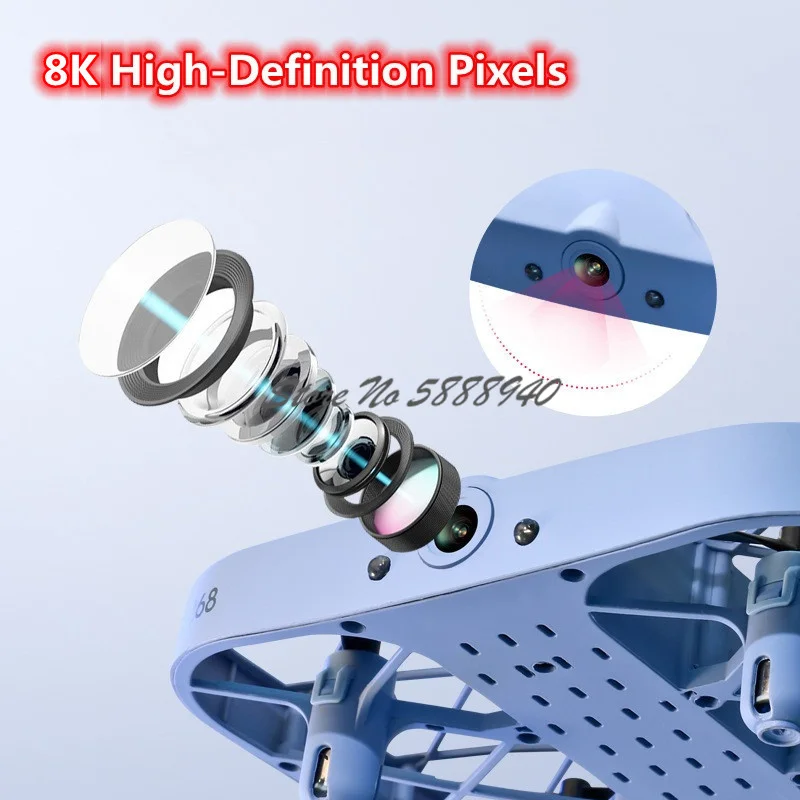 Enclosed Protect 8K HD Camera WIFI FPV Remote Control Drone 2.4G Fixed Height 360° Flip Headless Mode MINI Portable RC Drone Toy