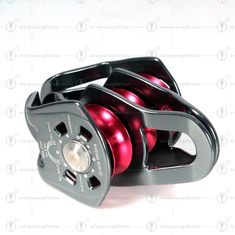 Lifting Hoist Pulley Heavy Lifting Ascender Labor-Saving Pulley Block for Mountaineering Zipline Hoisting Cableway