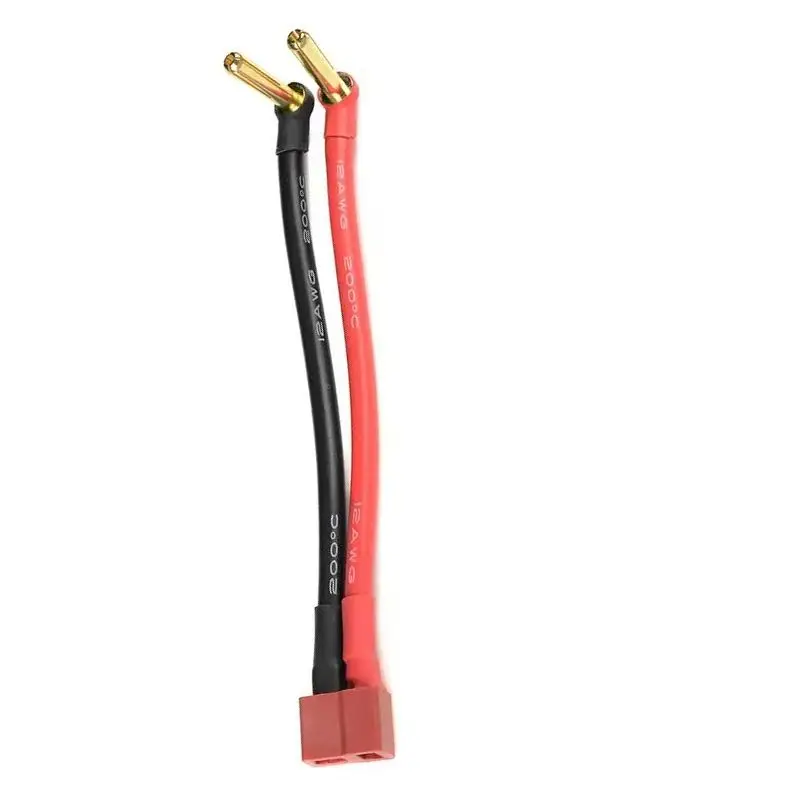 Adattatore per spina femmina Deans da 1/2 pezzi a 90 ° 4.0mm connettore placcato oro da 18mm cavo di ricarica 12awg 10cm per caricabatteria Lipo