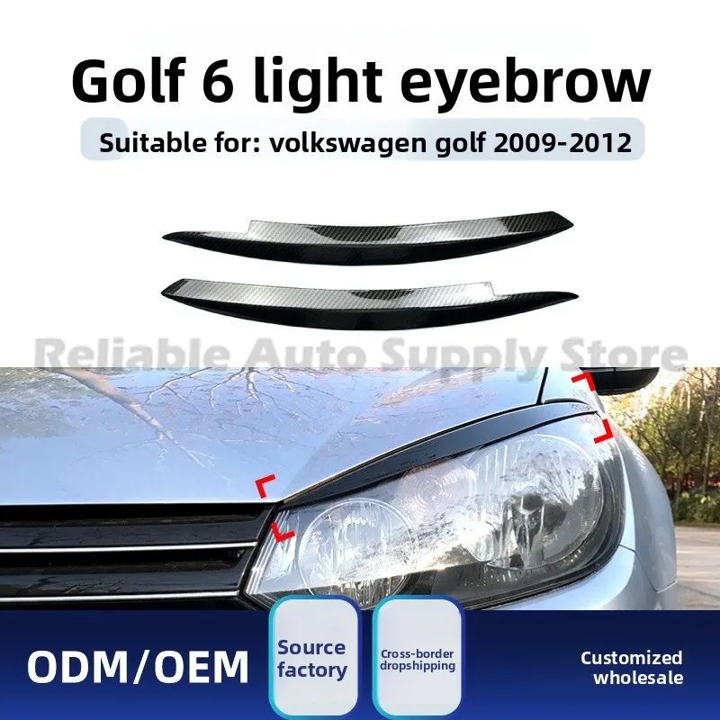 

For Volkswagen Golf 6 GTI R 2009-12 Front Headlight Eyebrow Decal Stylish Car Modification Sticker High Quality Durable Design P