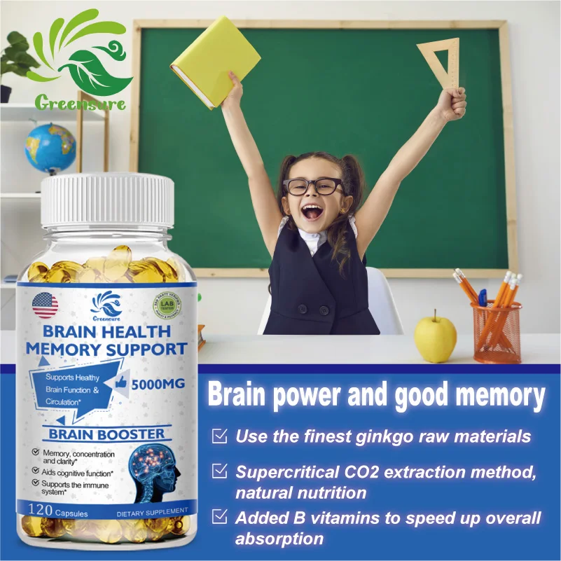 Ginkgo Biloba Capsules Which Help Nootropic Brain Supplements for Memory & Focus - Brain Booster Supplement